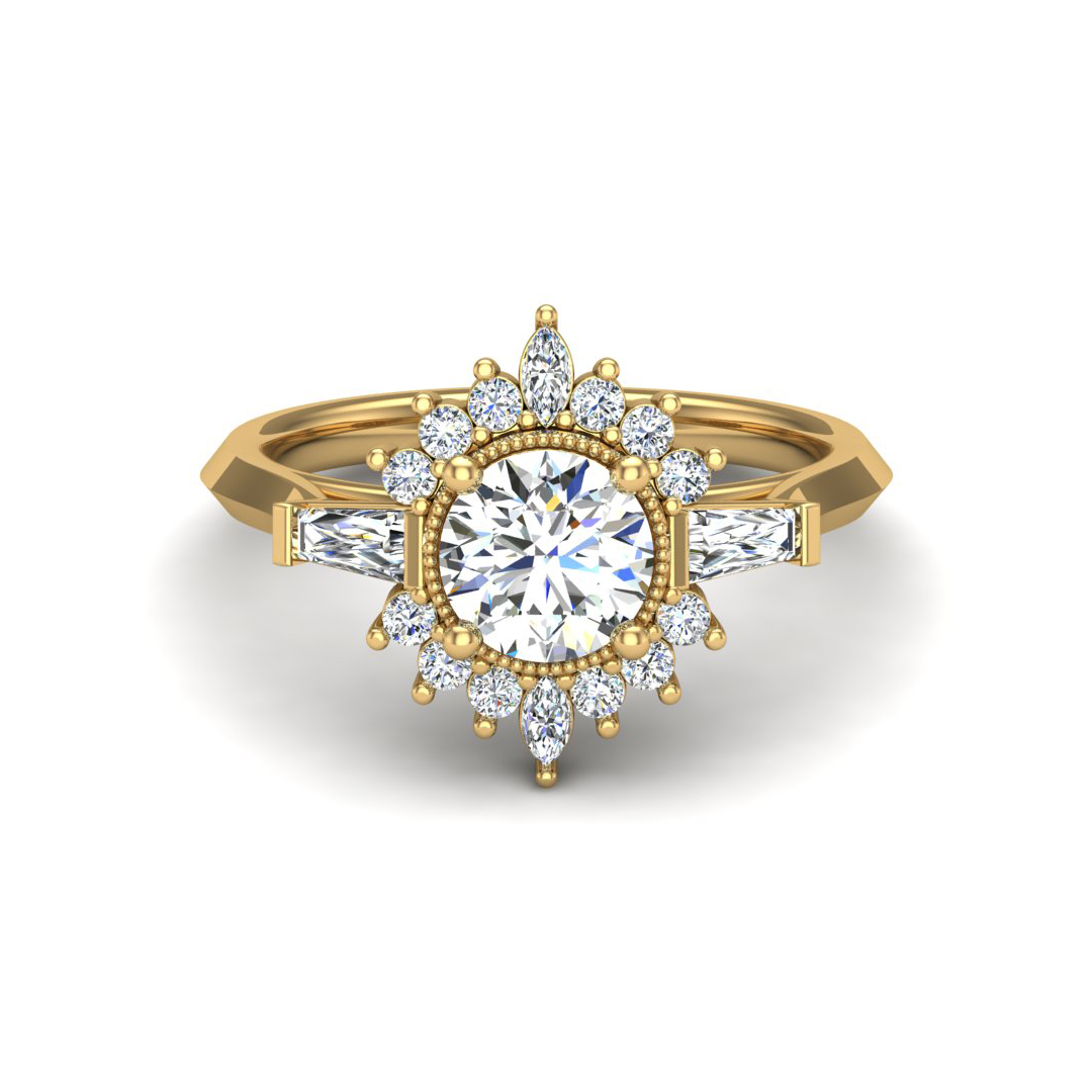 Gabrielle Halo Engagement Ring